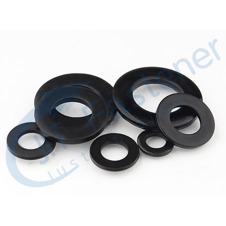 #10 Black SAE Flat Washer 304(18-8) Stainless Steel - 10000 / 18.7 - SAE Flat Washers