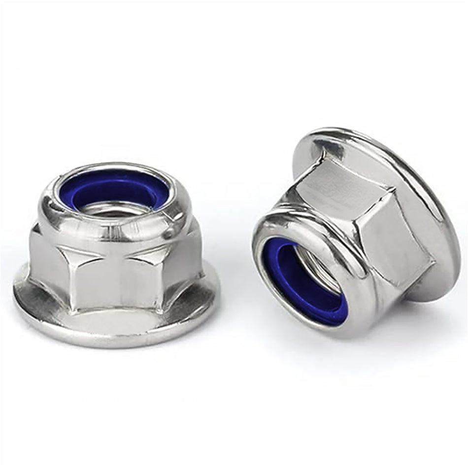 M8-1.25 Flange Nylon Insert Lock Nuts 316 Stainless Steel DIN6926 (1000pcs/Pkg)