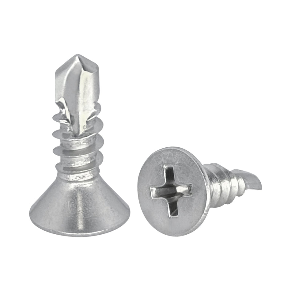 ST6.3-14 X 65 Phillips Flat Head Self-Drilling Screw 410 Stainless Steel DIN7504P (2000pcs/Pkg)