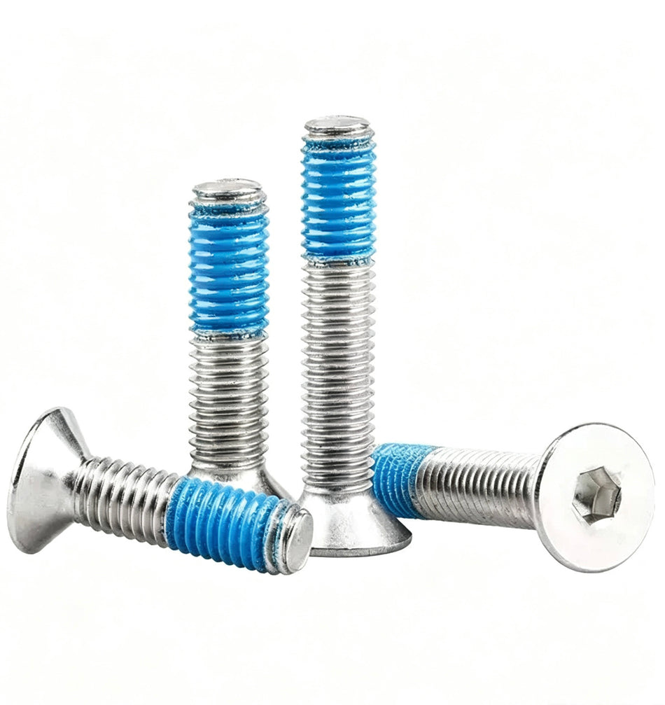 1/4-20 x 1-1/8" Countersunk Socket Head Cap Screws 304 Stainless Steel Nylon Patched - 10000pcs/Pack