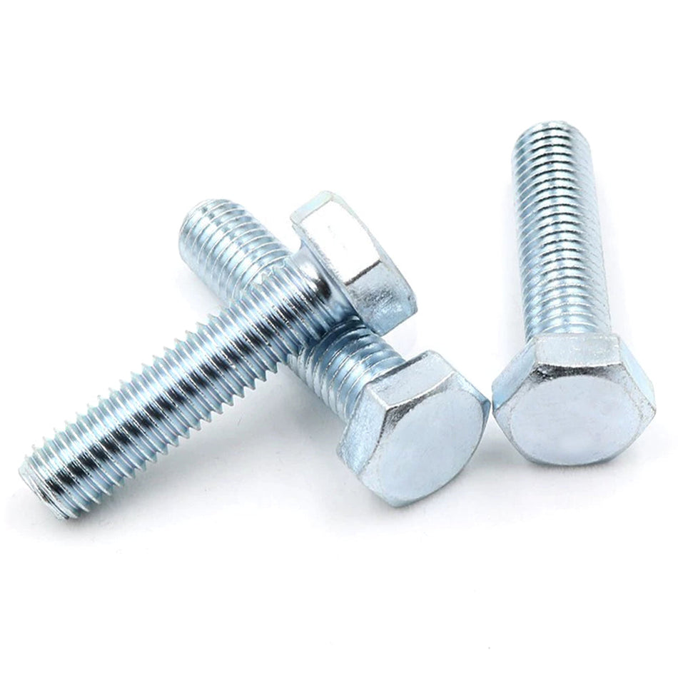 M30-3.5 x 75mm Fully Threaded Hex Cap Screws 8.8 Carbon Steel DIN933/ISO4017 Zinc CR+3(20pcs/pack)