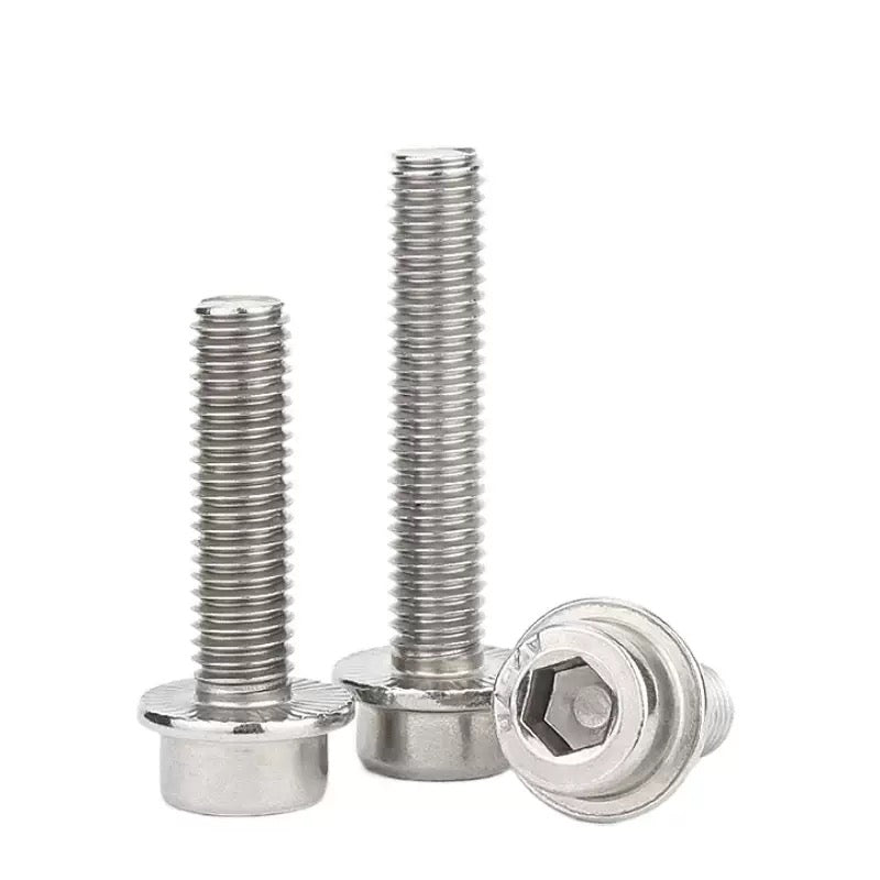 Serrated-Flange Socket Head Screw, M10-1.5 x 20 mm 304 Stainless Steel Plain 50pcs/pack