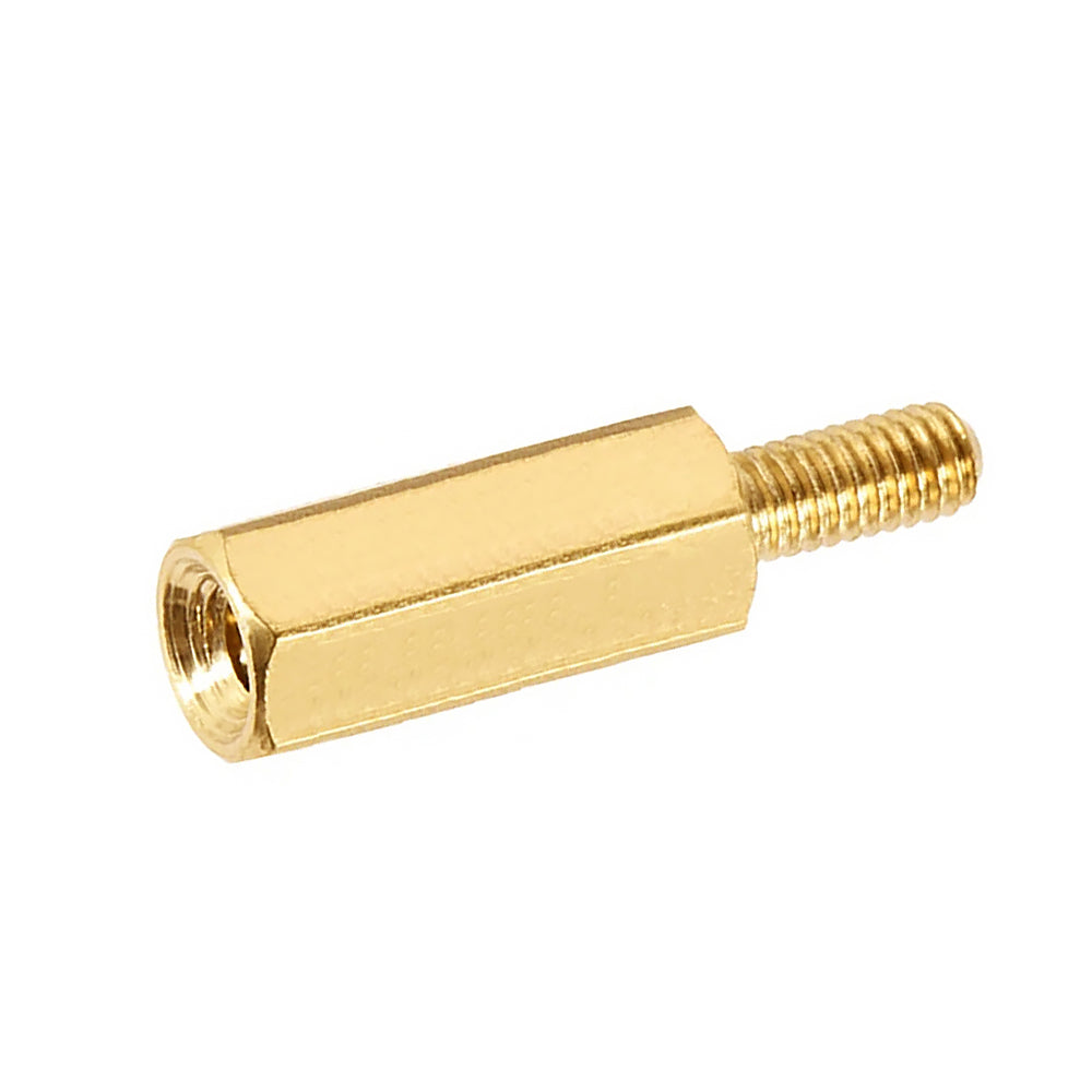 1/4 OD x 7/8 L x 6-32 Thread Brass Male/Female Hex Standoff Nickel Pla ...