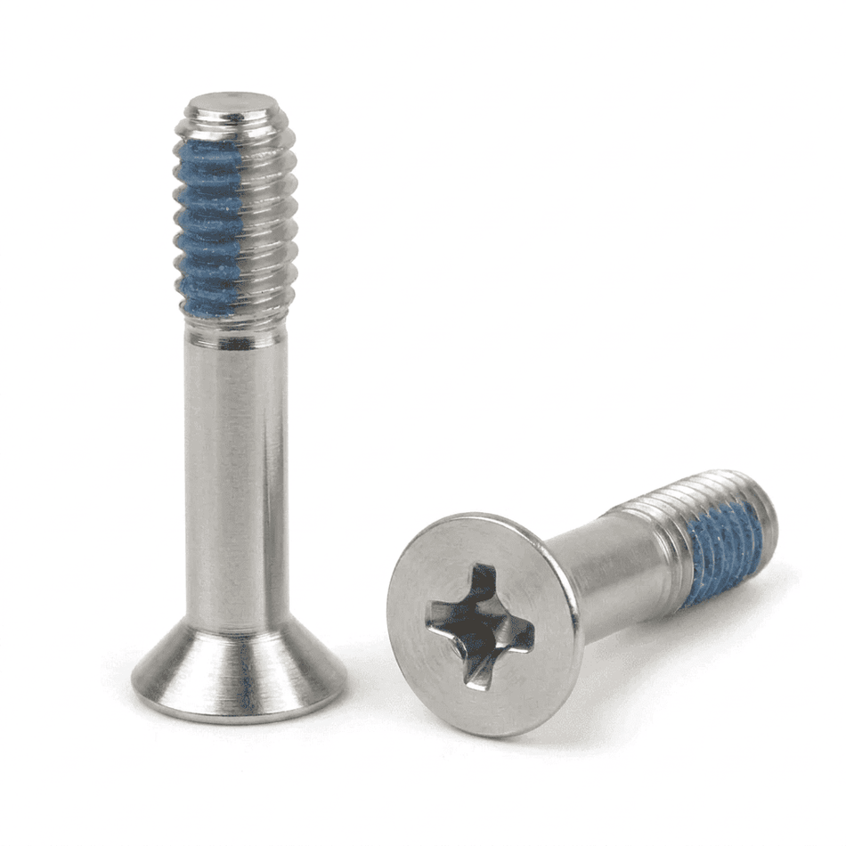 M10-1.50 x 100 mm Phillips Flat Head Captive Screws 304 Stainless Steel Nylon Patch - 30pcs/pack