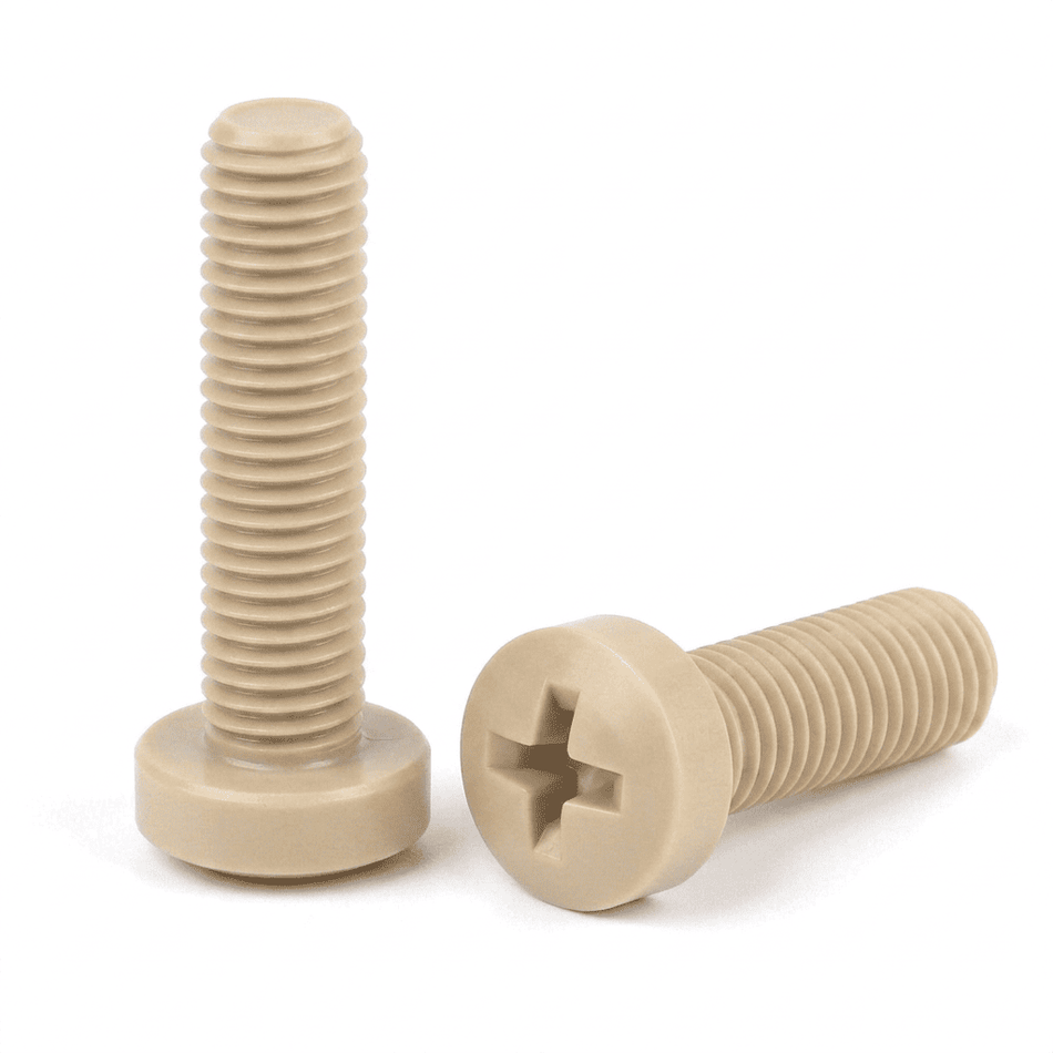 M8-1.25 x 14 mm Phillips Pan Head Machine Screws PEEK - 50pcs/pack