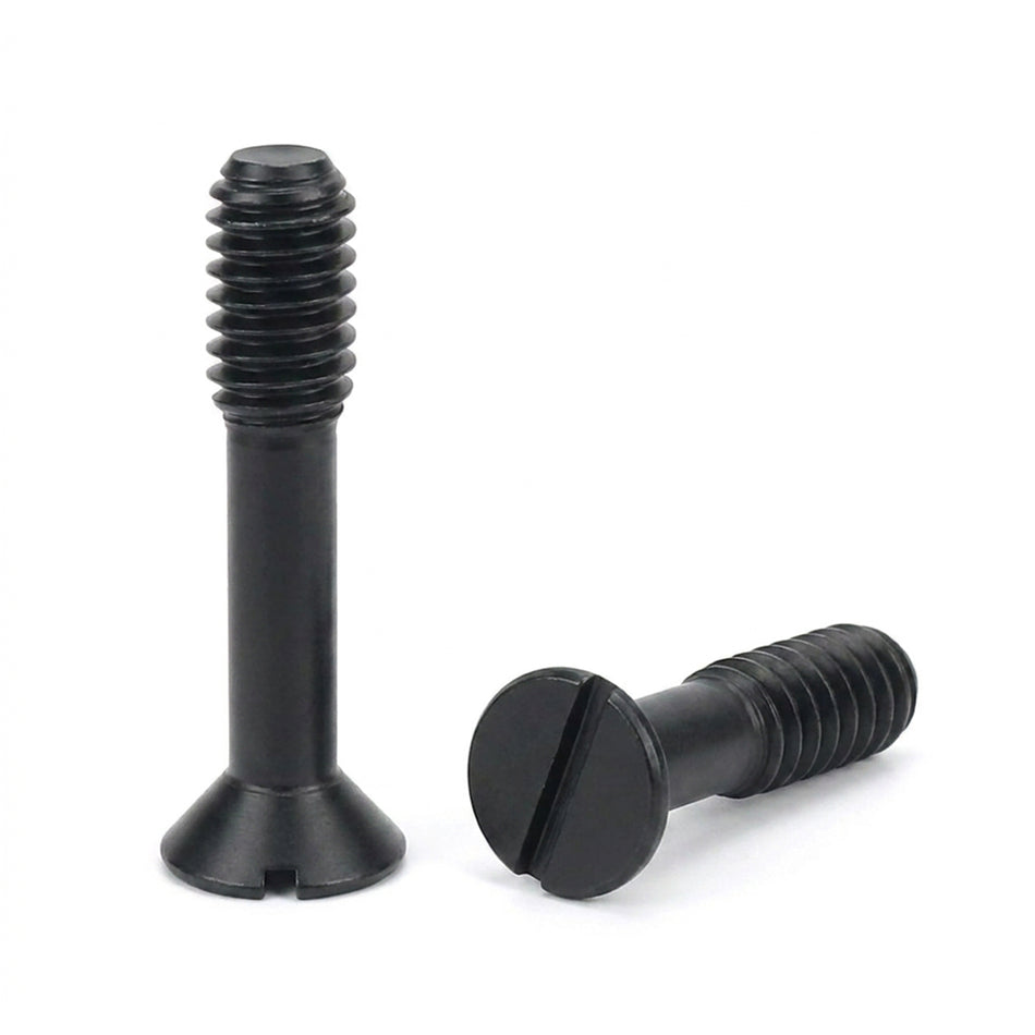 M10-1.50 x 110 mm Slotted Flat Head Captive Screws 304 Stainless Steel Black - 50pcs/pack