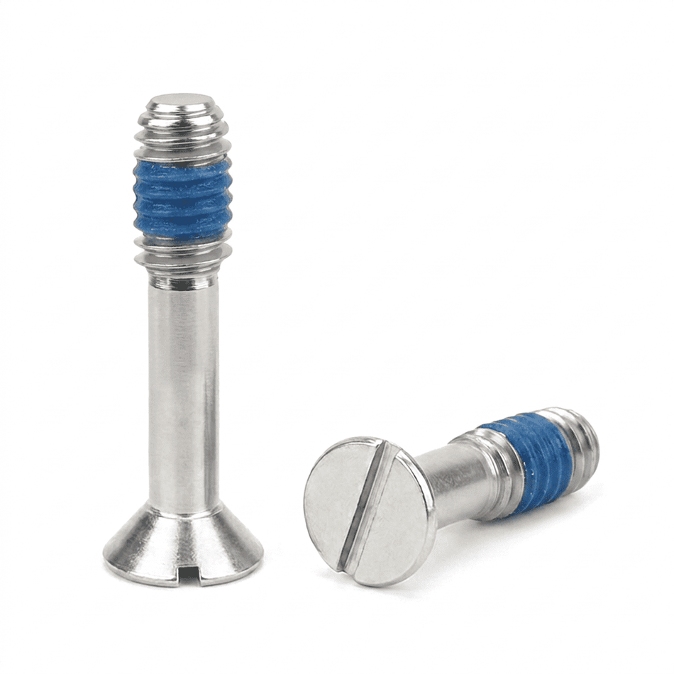 M3.5-0.60 x 25 mm Slotted Flat Head Captive Screws 304 Stainless Steel Nylon Patch - 110pcs/pack