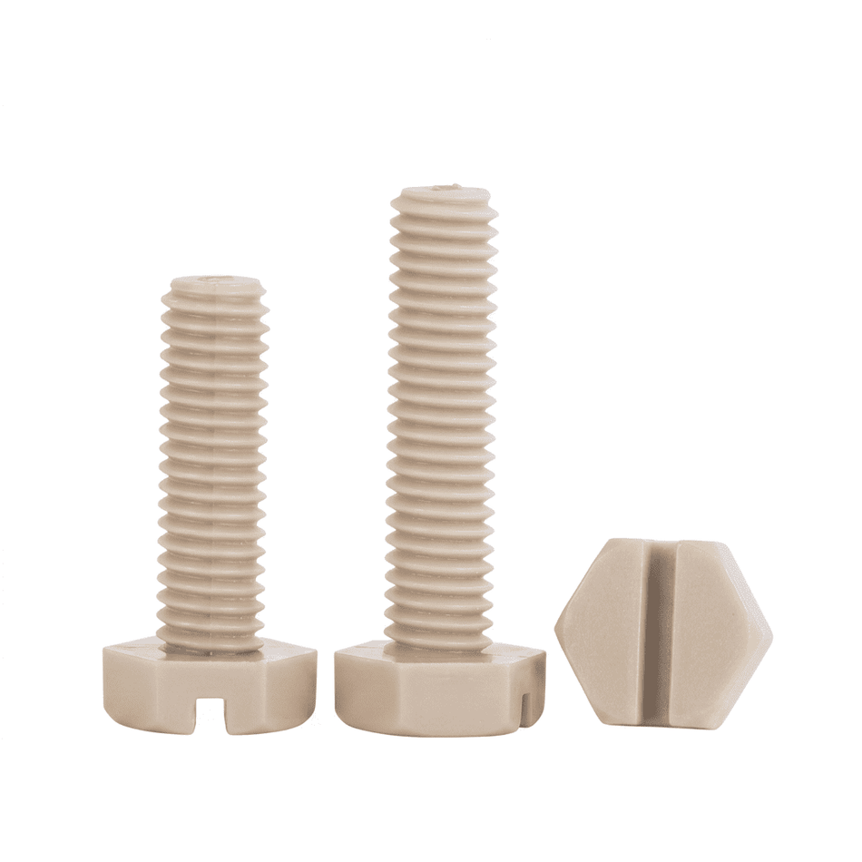 M10-1.50 x 15 mm Slotted Hex Bolts PEEK - 30pcs/pack