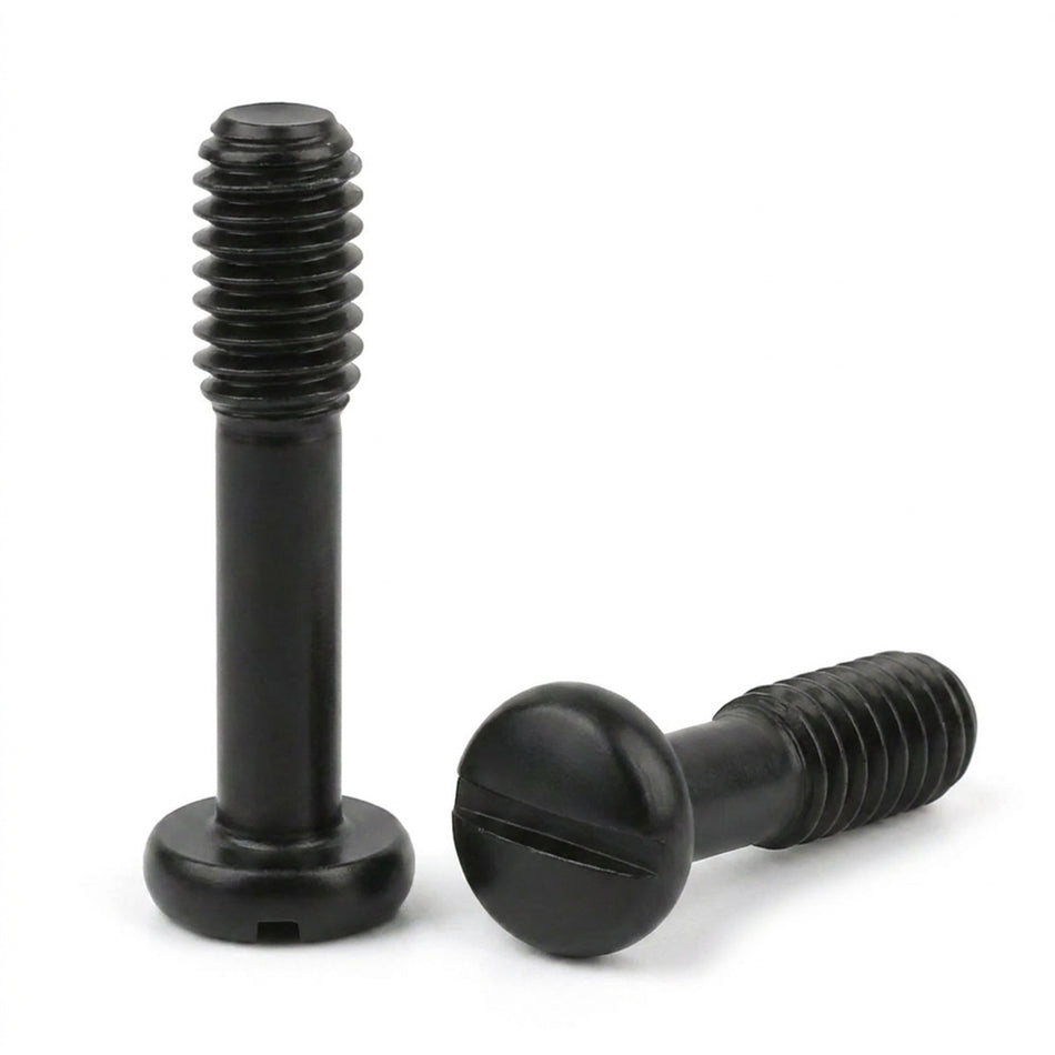 M5-0.80 x 65 mm Slotted Pan Head Captive Screws 316 Stainless Steel Black - 50pcs/pack