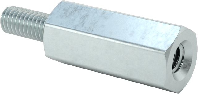 Male-Female Threaded Hex Standoff Zinc-Plated Brass, 8 mm Hex, 6 mm Long, M5 x 0.80 mm Thread,110pcs/Pack