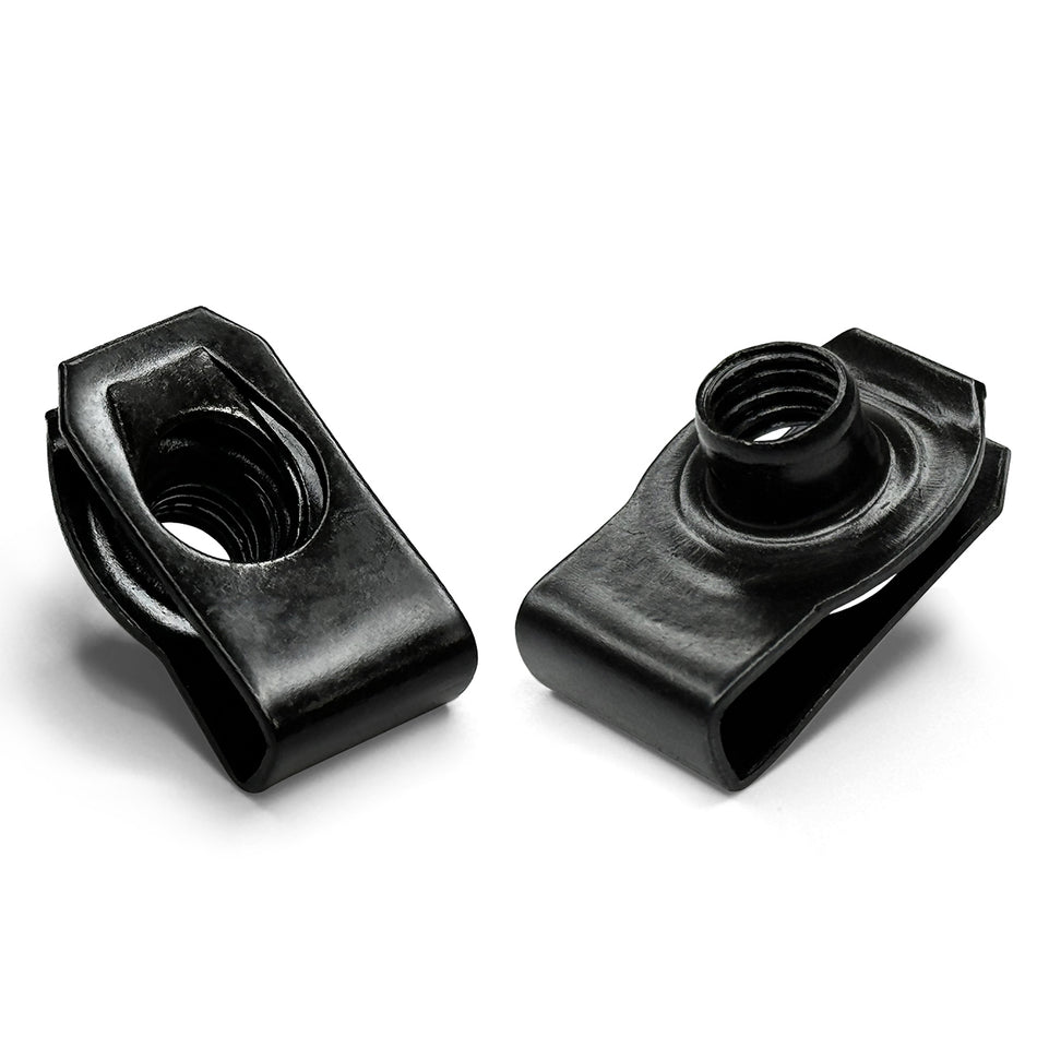 1/4-20 Clip-On Nuts Carbon Steel Black Zinc- 300pcs/pack