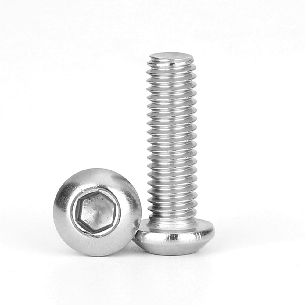 #6-32 x 1/2" Button Socket Head Cap Screw Fully Threaded Stainless Steel 316, 2500 pcs/Pack