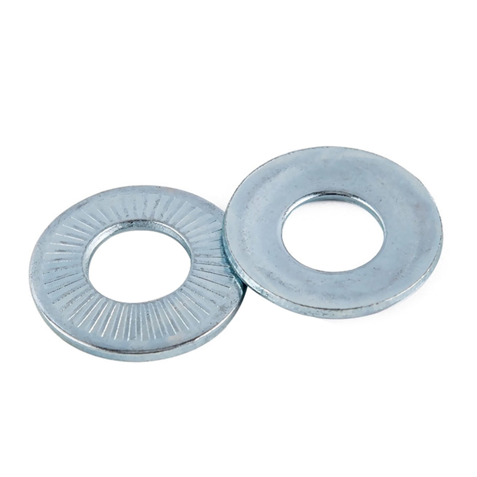 M8(ÖÐÐÍ) Contact Lock Washers (Ribbed) Steel 65Mn 300HV Blue-white Zinc Plated (Trivalent) NFE 25-511, 6300/Pack