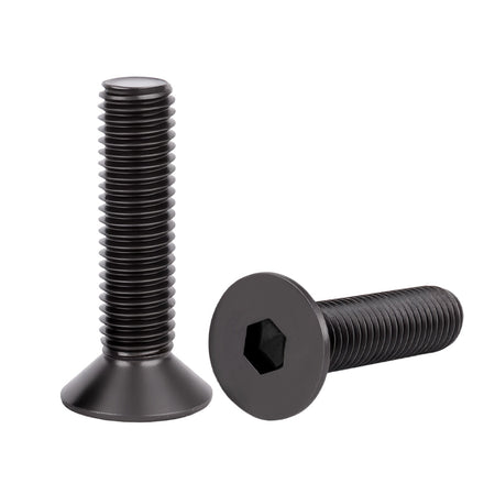 M5-0.80 x 14 mm Flat Socket Head Cap Screw Fully Threaded Coarse Alloy Steel 10.9 Thermal Black Oxide DIN7991, 2500 pcs/Pack