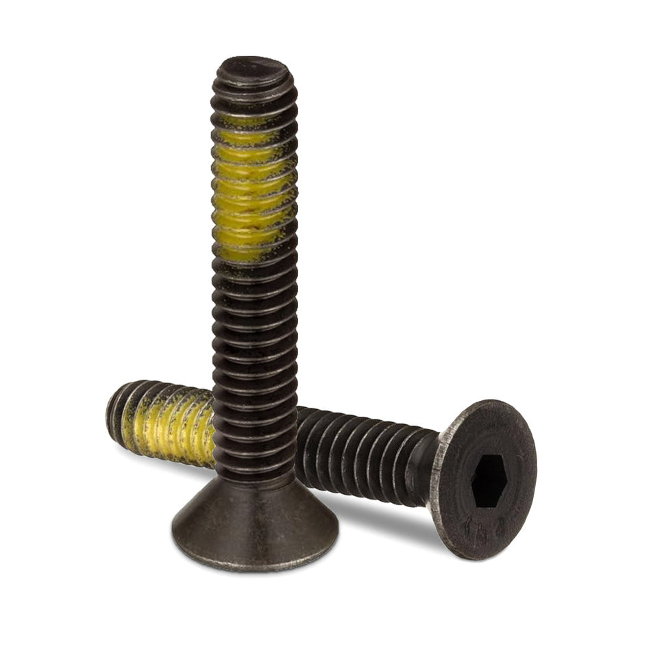 #4-40 x 1/4" Flat Socket Head Cap Screw Fully Threaded Coarse Alloy Steel Nylon-Patch Thermal Black Oxide, 1000 pcs/Pack
