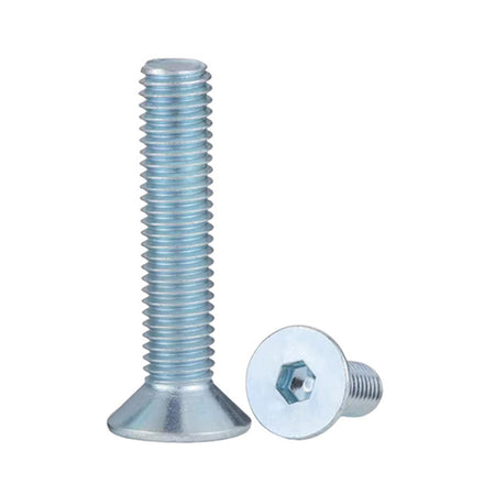 3/8"-16 x 1-1/2" Flat Socket Head Cap Screw Fully Threaded Coarse Alloy Steel Zinc, 200 pcs/Pack