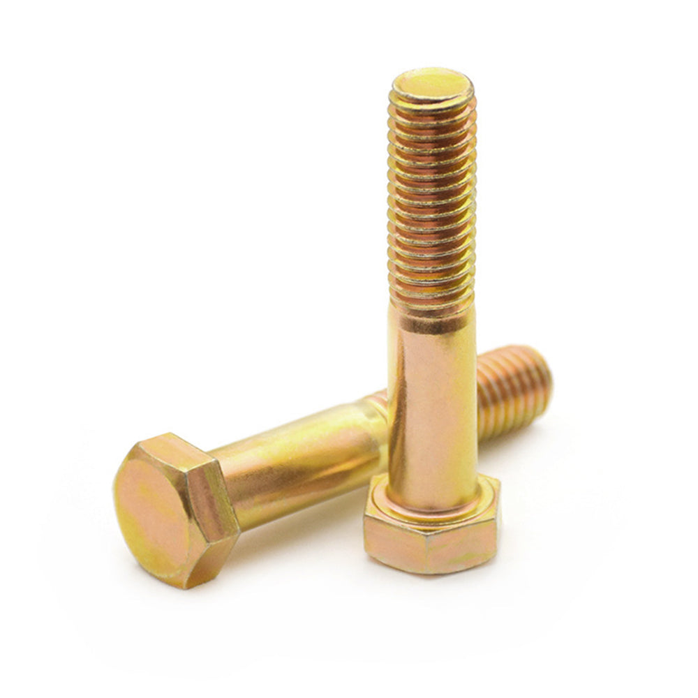 3/8"-16 x 6" Hex Cap Screw Partially Threaded Coarse Grade 8 Alloy Steel Zinc Yellow, 175 pcs/Pack