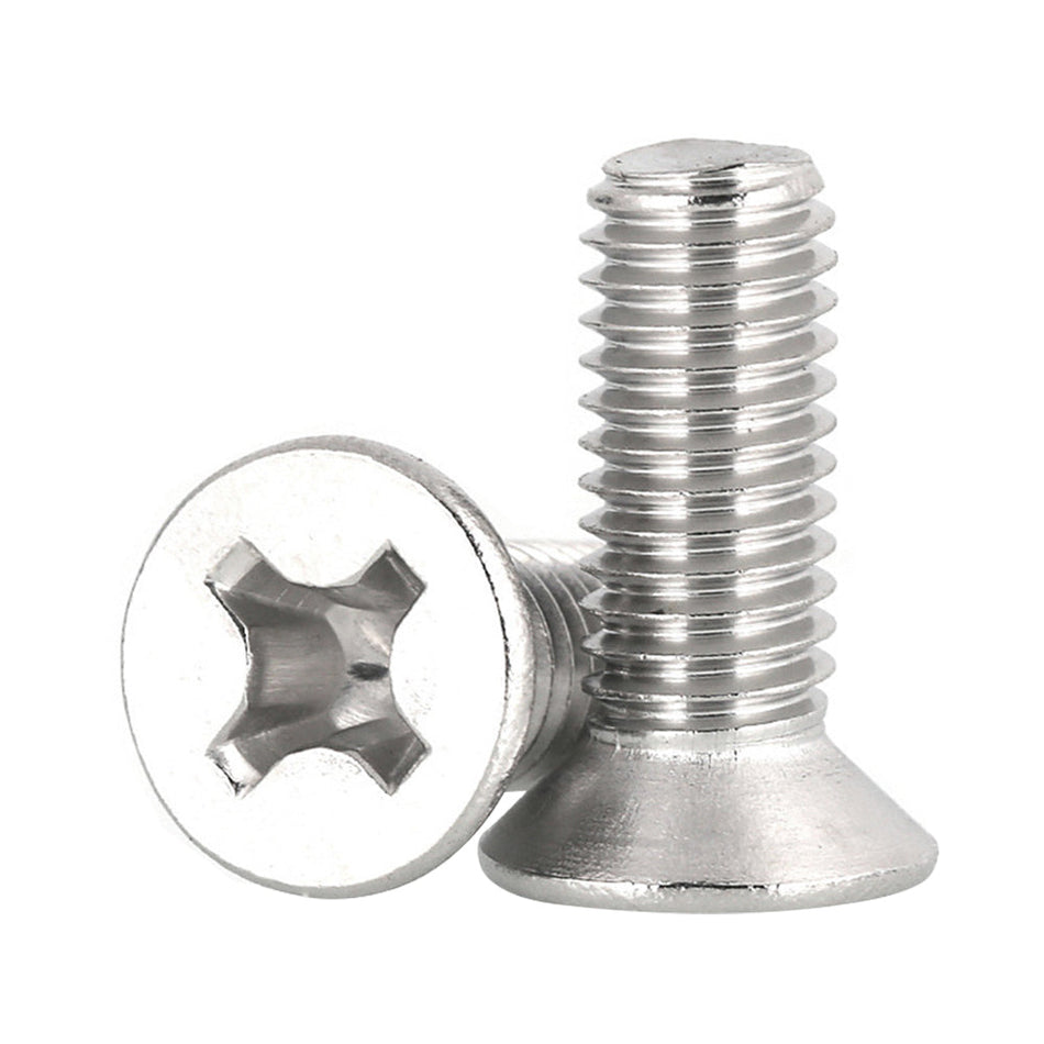 M4 x 20mm Phillips Countersunk Flat Head Screws Stainless Steel 304 Passivated 12 Hours Salt Spray Test (Red Rust), 6400 pcs/Pack