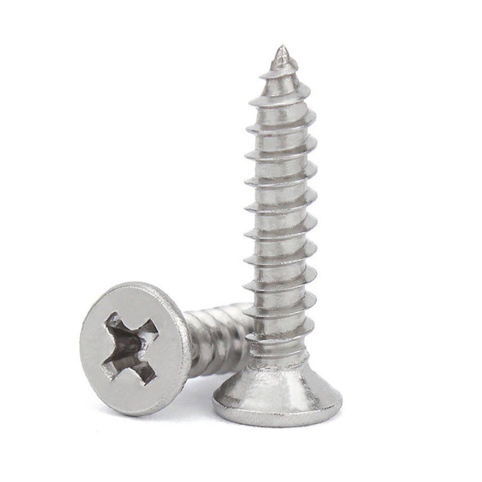 ST4.8 x 9.5mm Phillips Countersunk Head Tapping Screws Stainless Steel 304 Passivated 12 Hours Salt Spray Test (Red Rust), 7400 pcs/Pack