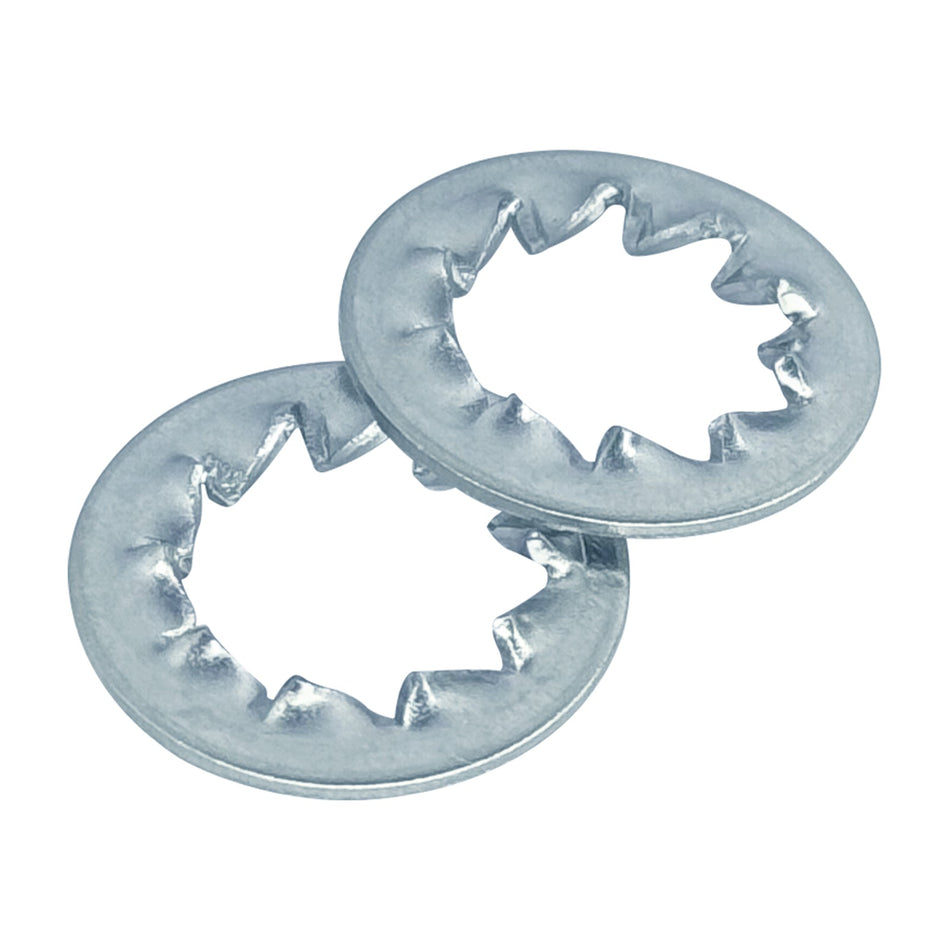 M10 Serrated Lock Washers (Internal Teeth) Steel 65Mn 300HV Blue-white Zinc Plated (Trivalent) DIN 6798 J, 7400/Pack
