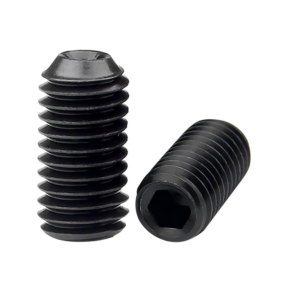 #8-32 x 2" Cup Point Socket Set Screw Coarse Alloy Steel Thermal Black Oxide, 2500 pcs/Pack