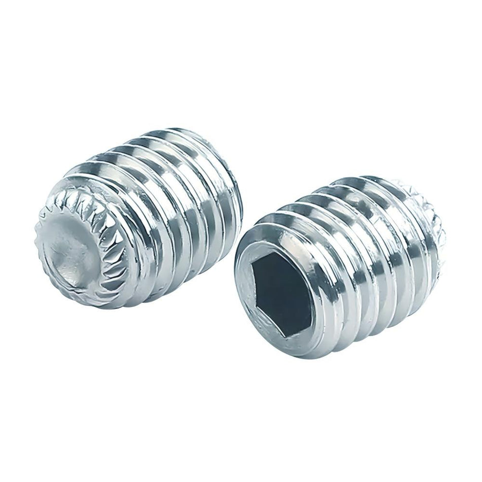 #10-24 x 3/16" Knurled Cup Point Socket Set Screw Zinc Cr+3, 2500 pcs/Pack