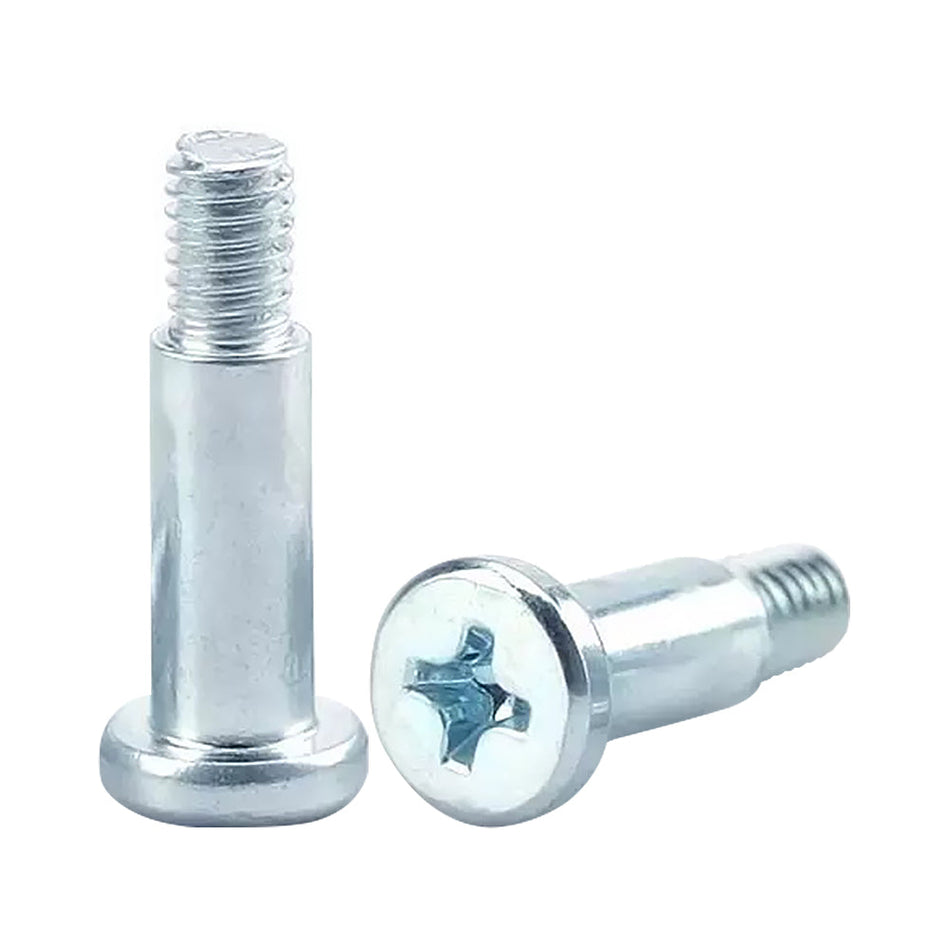 Ultra Low Profile Shoulder Screw Phillip Drive Phillip Drive, Shoulder Diameter 5mm, Shoulder Length 25mm, Head Diameter 8mm, Head Height 2mm, Grade 8.8 Steel, Blue Zinc, 40 pcs/Pack