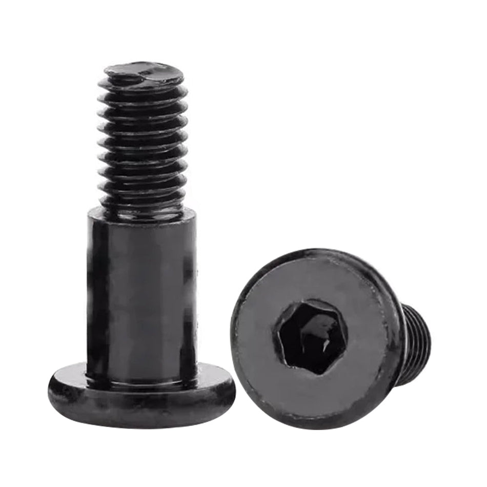 Ultra Low Profile Shoulder Screw Socket Drive, Shoulder Diameter 10mm, Shoulder Length 50mm, Head Diameter 17mm, Head Height 5mm, Grade 8.8 Steel, Black Zinc, 40 pcs/Pack