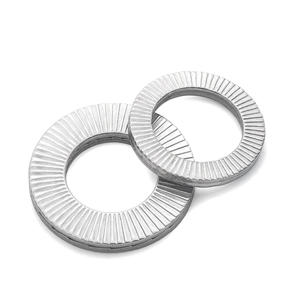M33 Wedge Lock Washers Stainless Steel 304 Passivated 1000H Salt Spray DIN 25201, 70/Pack